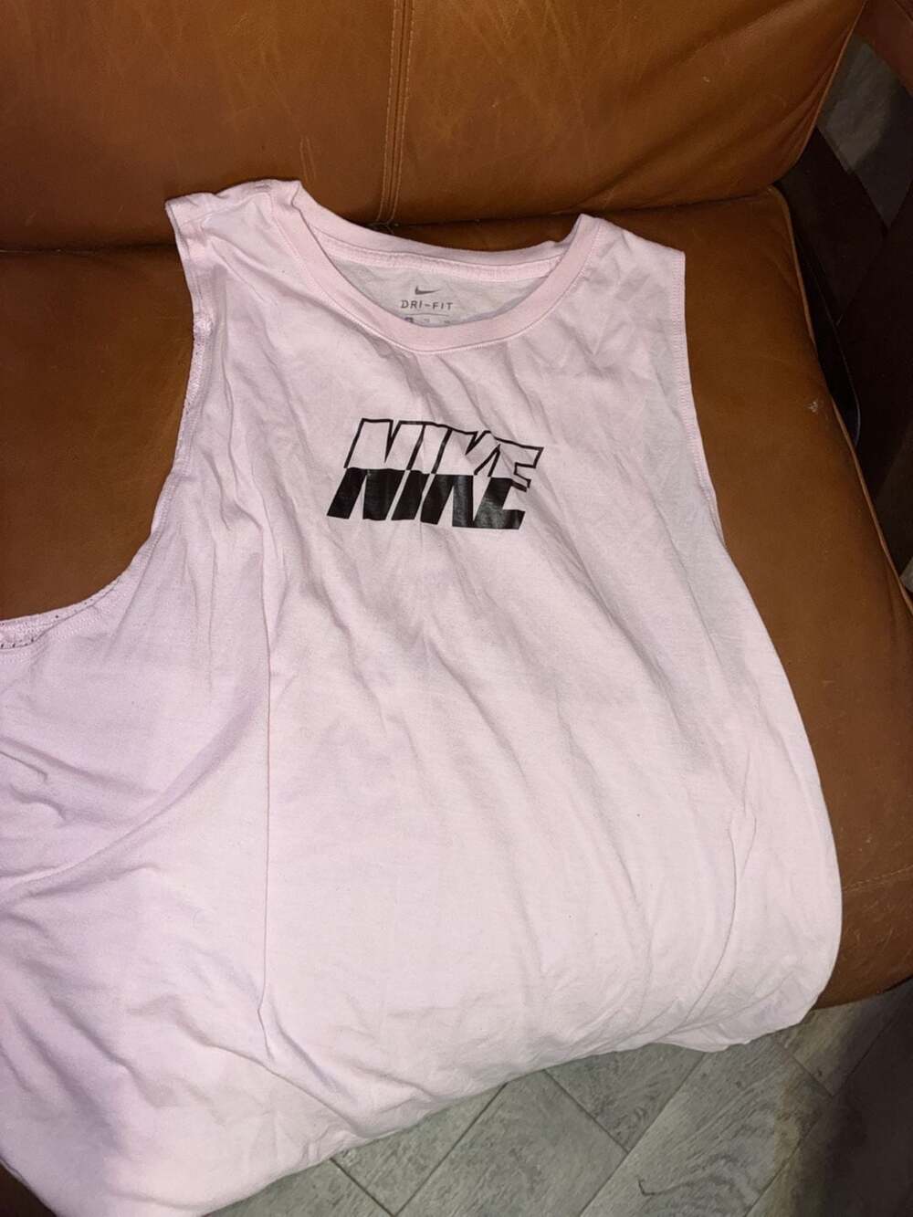 Nike Dri-Fit Pink Graphic Logo Muscle Tank Top Size XL